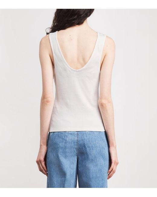 Claudie Pierlot White Stretch-Cotton Logo Tank Top
