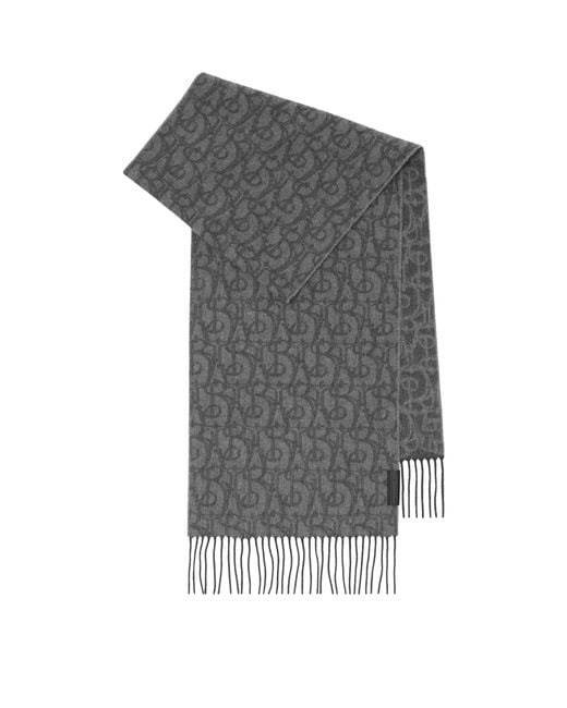 Burberry Gray Cashmere B Charm Scarf