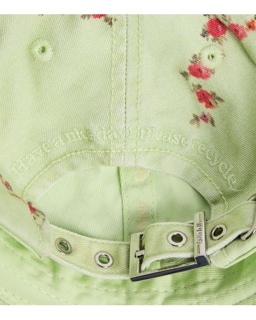 Ganni Green Organic Canvas Baseball Cap