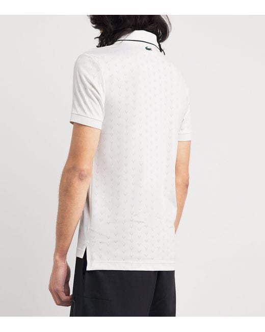 Lacoste White Tennis Heritage Ultra-Dry Stretch Polo Shirt for men