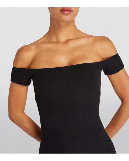 Skims Soft Lounge Off-shoulder Slip Dress in Black | Lyst Canada Skims Soft Lounge Off-shoulder Slip Dress in Black | Lyst Canada