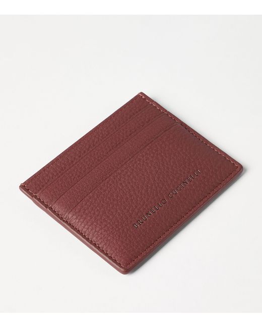 Brunello Cucinelli Red Leather Card Holder