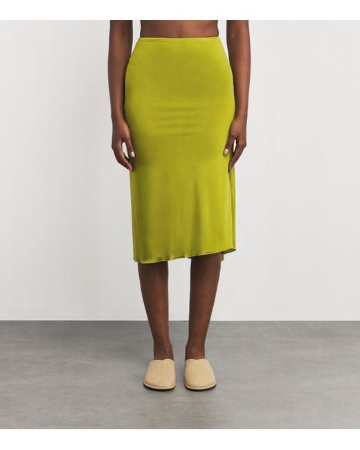 Nadine Mos Green Jersey Midi Slip Skirt