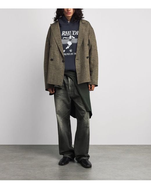 Rhude Blue Cotton Set Piece Hoodie for men