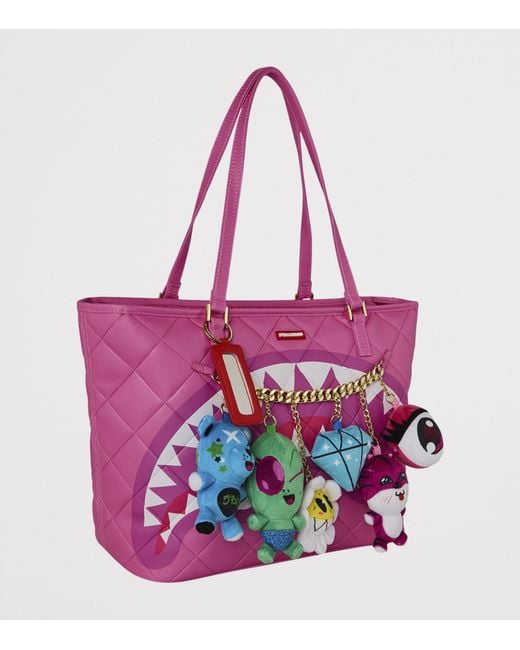 Sprayground Purple Quilted Kawaii Cutie Tote Bag