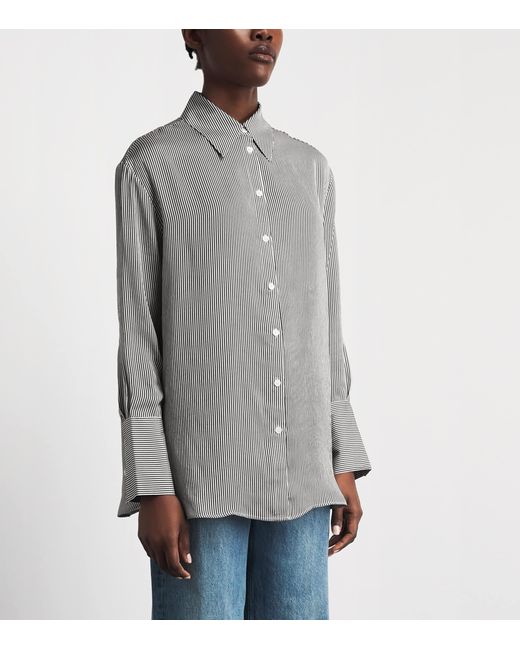 Anine Bing Gray Oversized Stripe Bridget Shirt