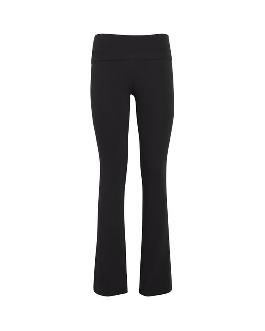 Skims Black Cotton Jersey Foldover Trousers
