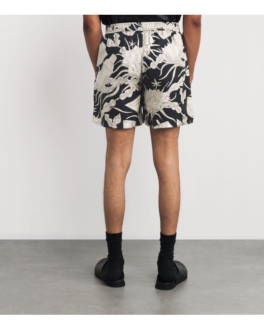 Amiri Gray Silk Floral Print Shorts for men