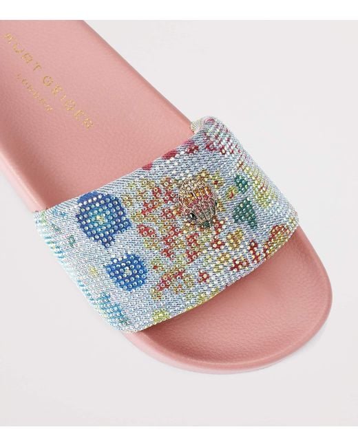 Kurt Geiger Blue Meena Eagle Slides