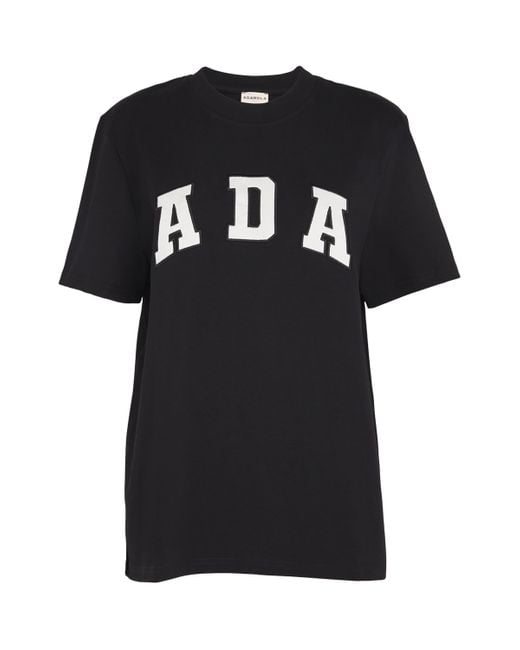 ADANOLA Black Cotton Oversized T-Shirt