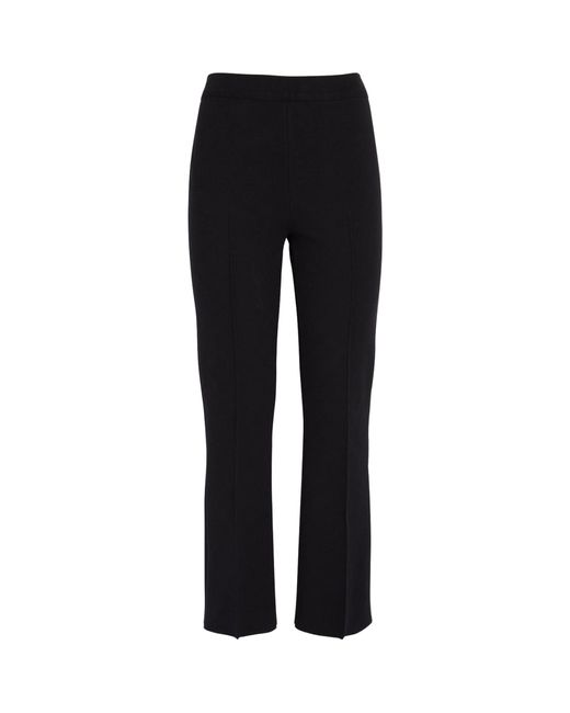 High Sport Black Cropped Kick Flared Trousers