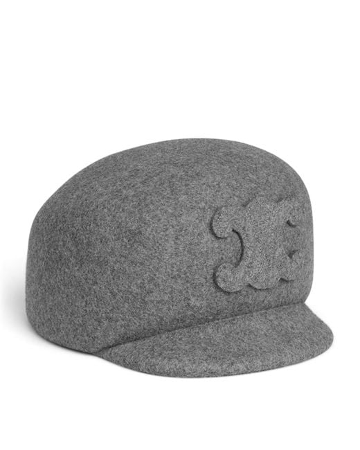 Céline Gray Wool Triomphe Cap
