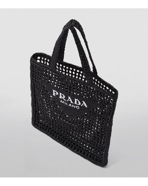 Prada Black Crochet Tote Bag