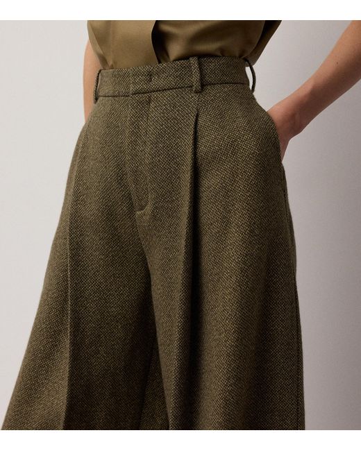 Ralph Lauren Green Linen-Cashmere Harlo Trousers