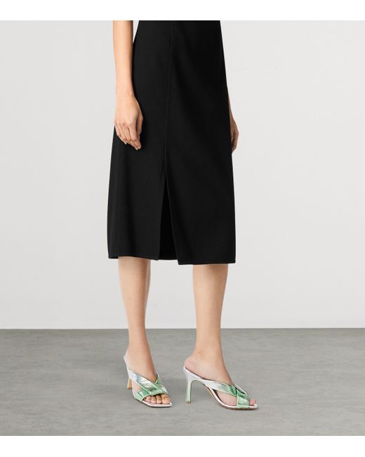 Bottega Veneta Metallic Degradé Leather Riva Mules 90