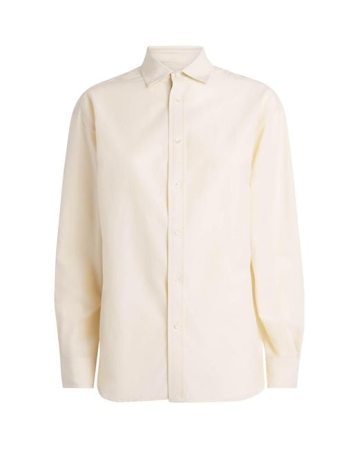 Polo Ralph Lauren White Cotton-Silk Relaxed-Fit Shirt