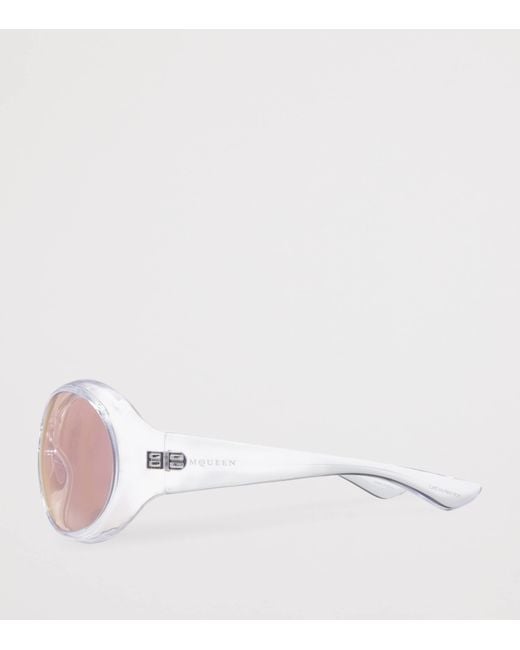 McQueen Pink Transparent Round Kate Sunglasses