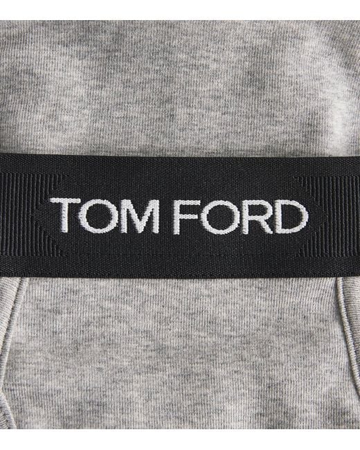 Tom Ford Gray Stretch-Cotton Logo Briefs for men