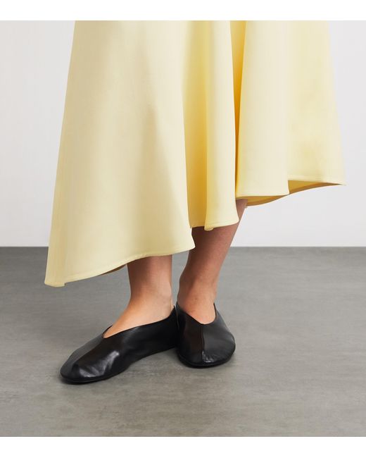 Fabiana Filippi Yellow Asymmetric Cady Midi Dress