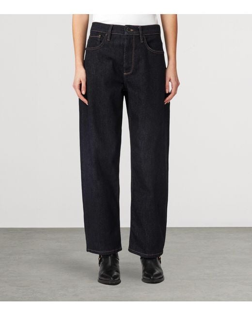 AllSaints Blue Sadie High-Rise Barrel-Leg Jeans