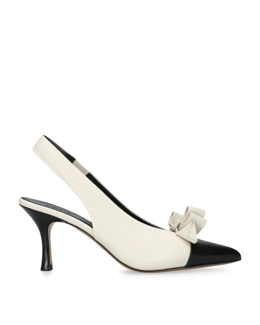 Chloé Metallic Leather Alba Slingback Heels 80