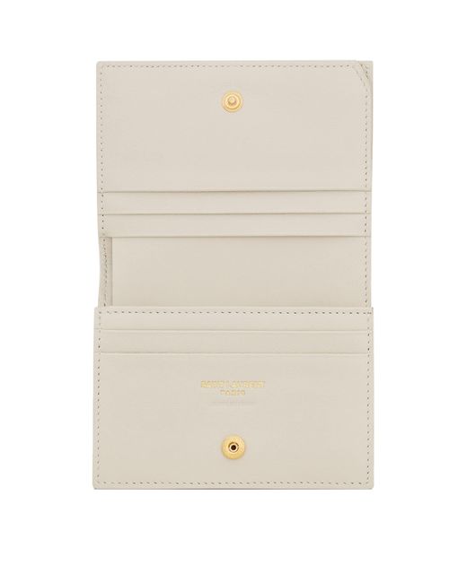 Saint Laurent Natural Quilted Leather Monogram Wallet
