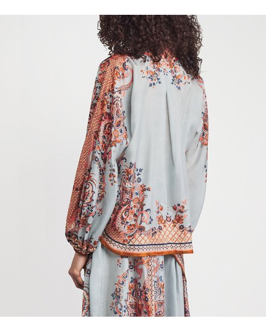 Zimmermann Multicolor Silk Printed Aster Blouse