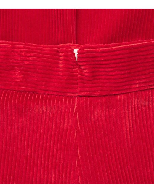 Weekend by Maxmara Red Corduroy Straight Trousers