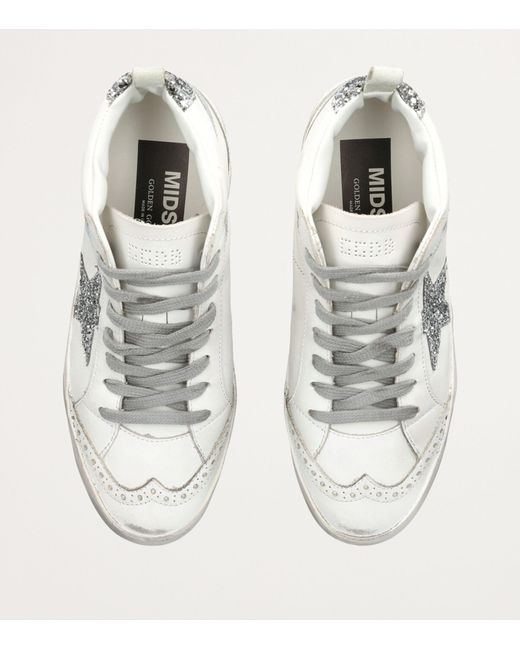Golden Goose Deluxe Brand White Leather Mid Star Sneakers