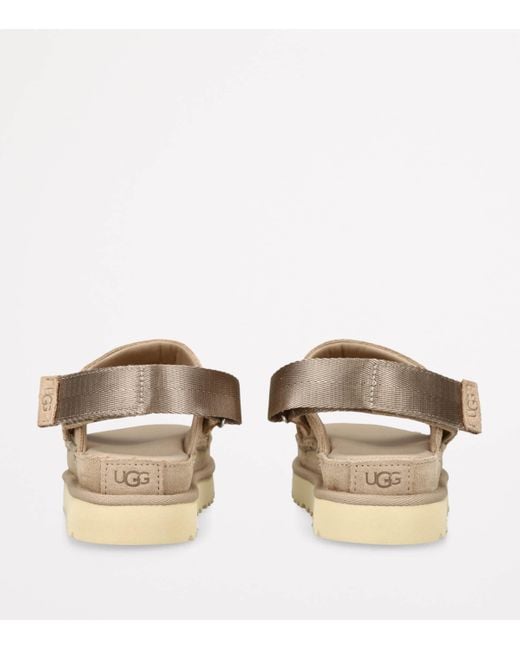 Ugg Natural Suede Goldenstar Glide Sandals 25