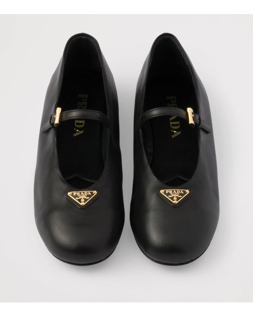 Prada Black Nappa Leather Ballet Flats
