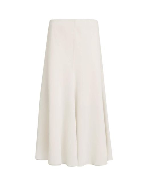 Brunello Cucinelli White Cotton Organza Midi Skirt