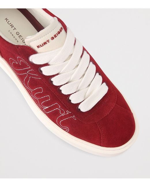 Kurt Geiger Red Suede Albion Retro Sneakers for men