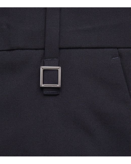 Wooyoungmi Blue Cuffed Trousers for men