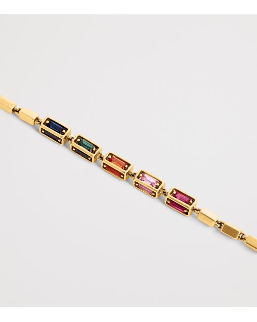 Suzanne Kalan Metallic And Sapphire Medium Block Chain Bracelet