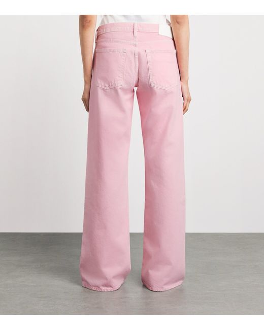 FRAME Pink The Pixie Wide-Leg Jeans