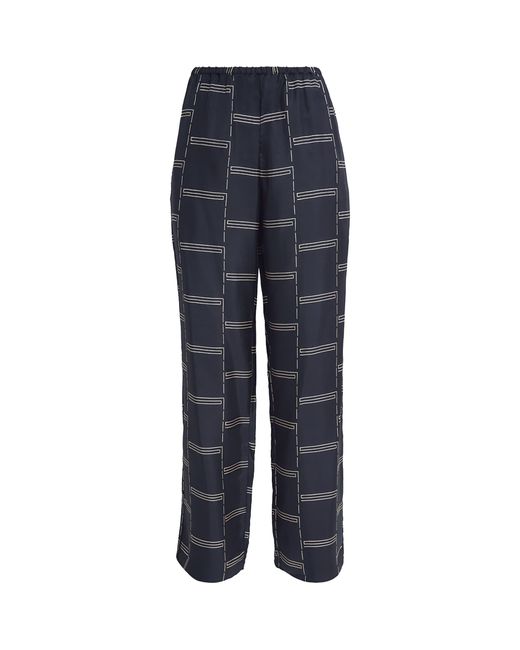 Matteau Blue Silk Twill Trousers