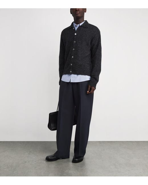 Sandro Blue Jersey Wide-Leg Trousers for men