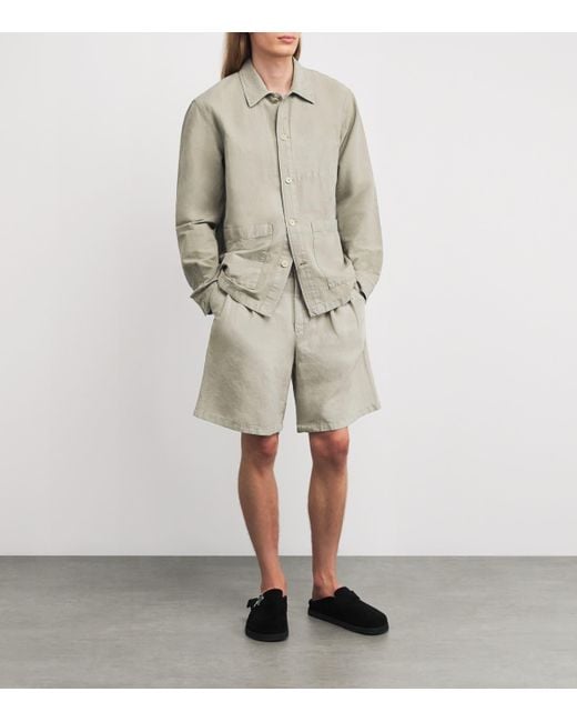 Norse Projects Green Cotton-Linen Julian Overshirt for men