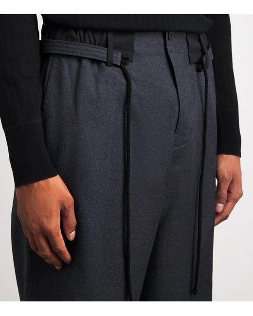 Craig Green Gray Wool Lace Wide-Leg Trousers for men