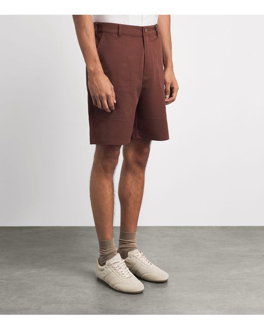 Barbour Purple Stretch-Twill Strickland Shorts for men