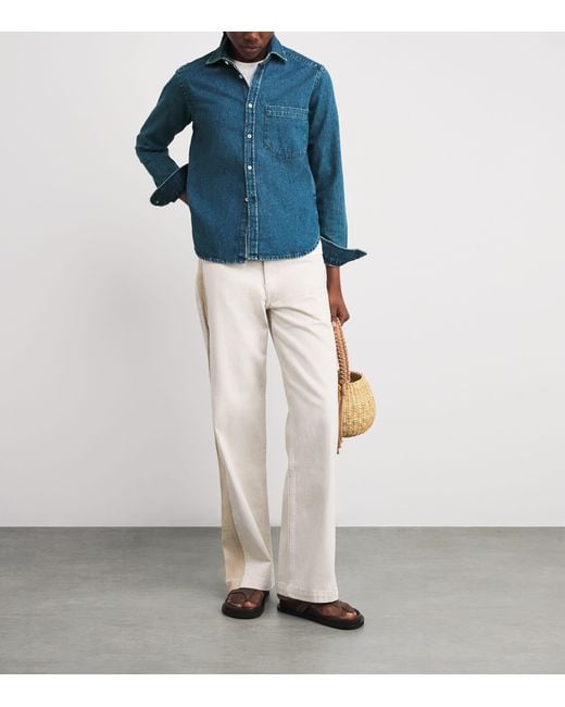 With Nothing Underneath Blue Denim Classic Shirt