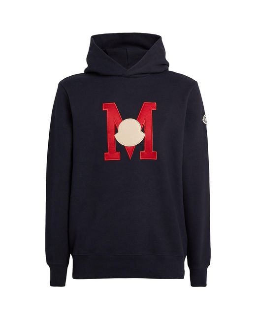 Moncler Blue Logo Hoodie for men