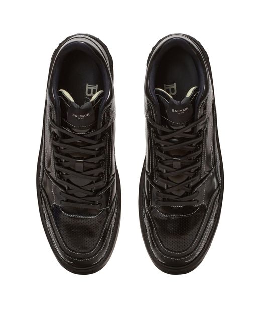 Balmain Black Leather B-court Sneakers for men