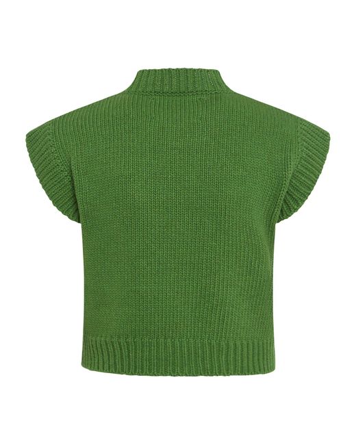 LaDoubleJ Green Embroidered Lampone Sweater Vest