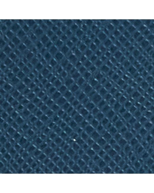 Emporio Armani Blue Saffiano Leather Passport Holder for men