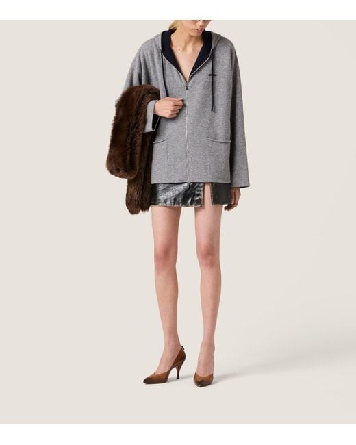 Miu Miu Black Calfskin Mini Skirt