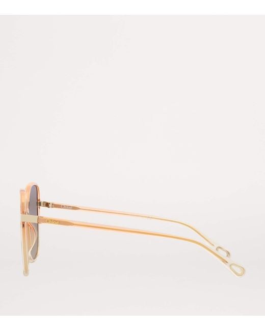 Chloé Gray Oversized Square Sunglasses