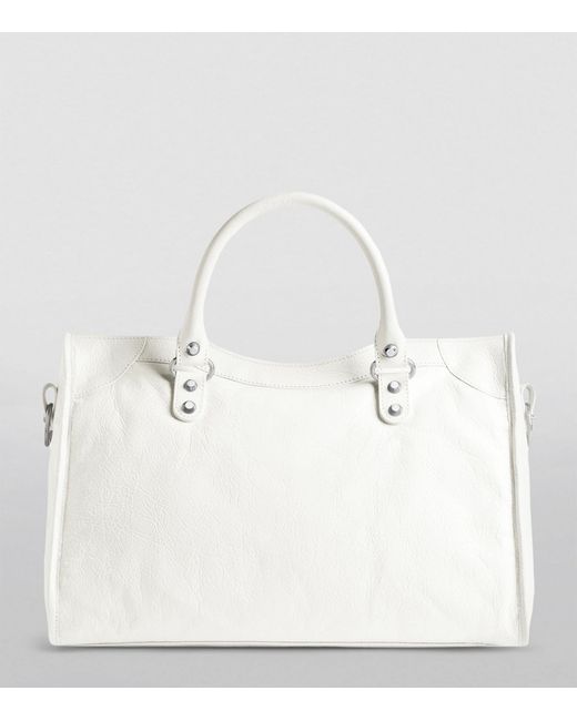 Balenciaga White Medium Leather Le City Top-handle Bag