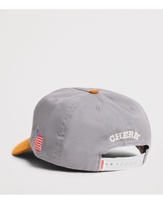 CHERRY LA Orange Cotton Motors Cap for men